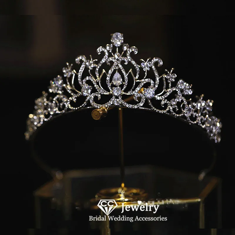 

CC Bridal Crown Women Accessories Wedding Hairwear Engagement Hair Ornaments Crystal Headbands Pageant Tiaras and Crowns HS42