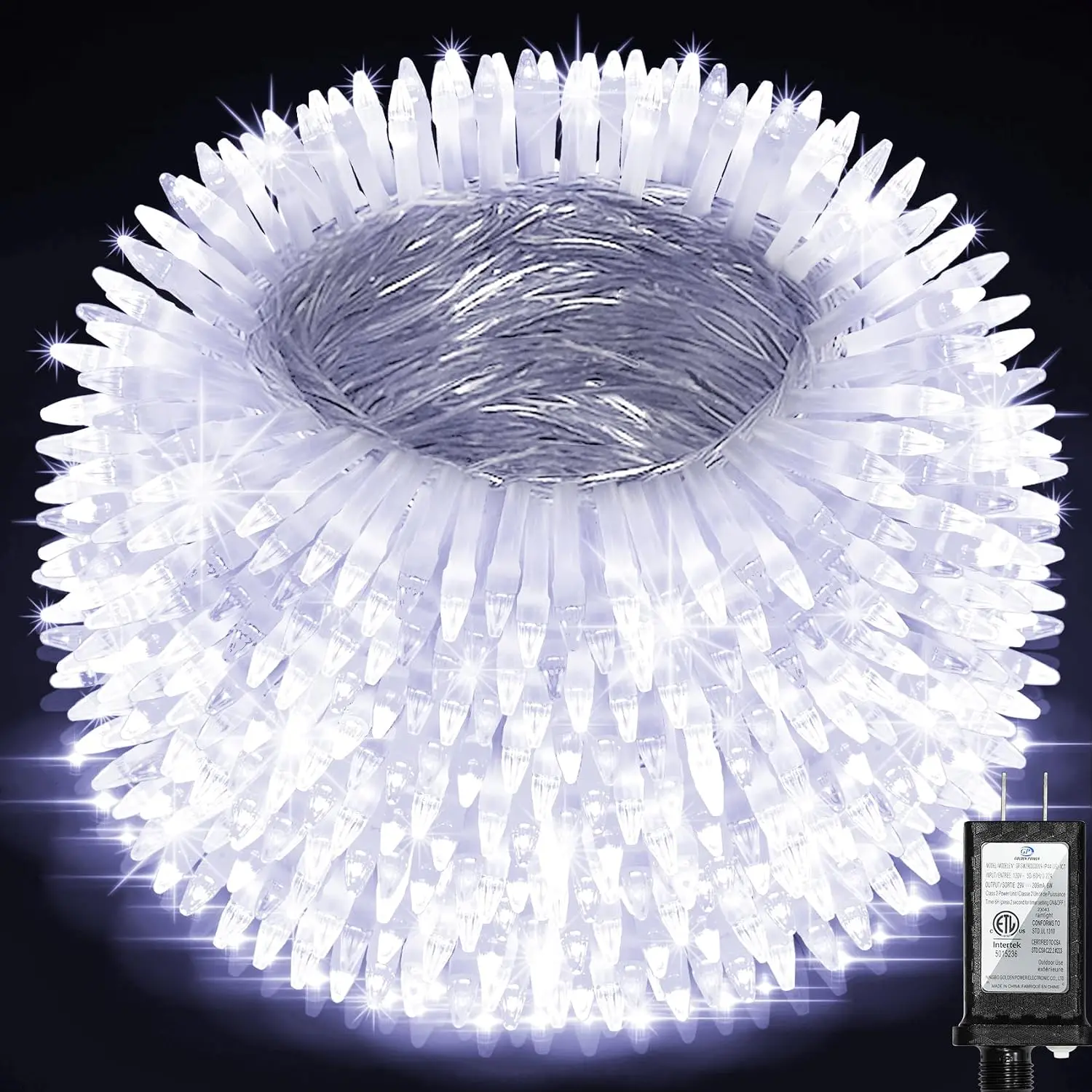 Outdoor Christmas String Lights, 470FT, 1500 LED, 12 Lighting Modes, Cool White