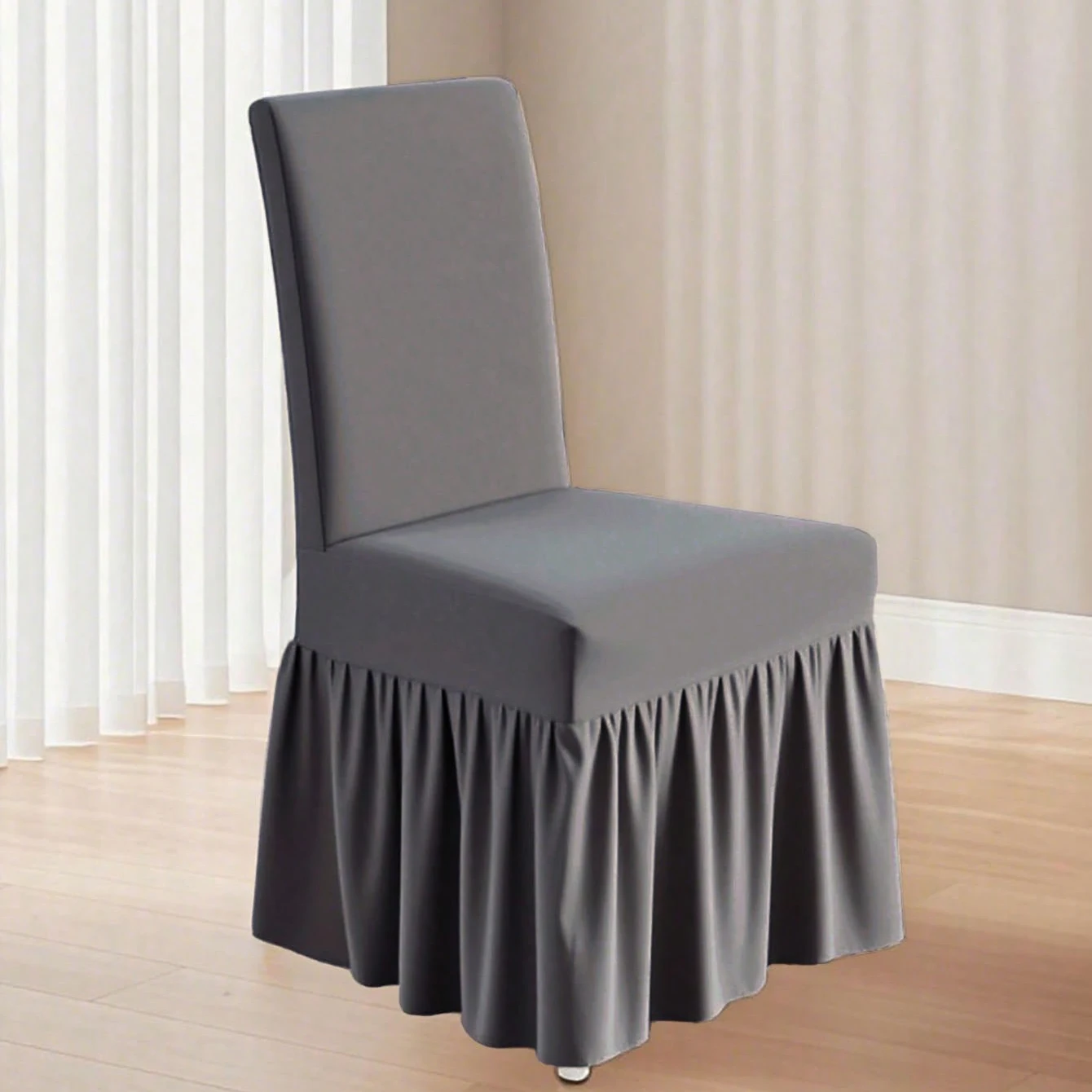 

1pc solid color milk silk chair cover, suitable for kitchen, modern wedding, birthday party and restaurant seat decoration