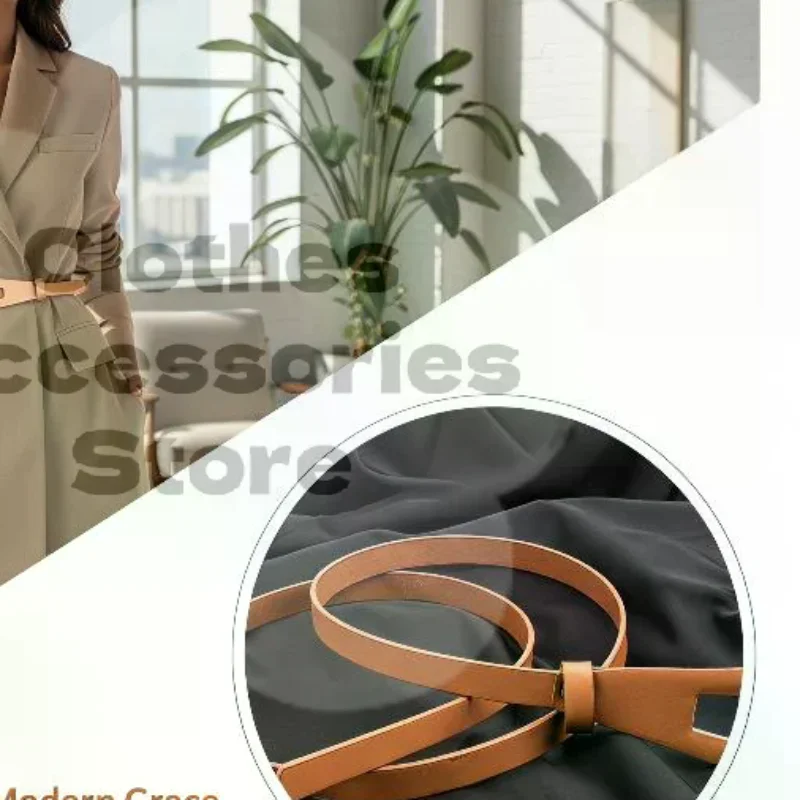 Vintage PU Leather Waist Belt Stylish Slim Design Multi Size Option for Ladies Blazers Dresses School Daily Wear