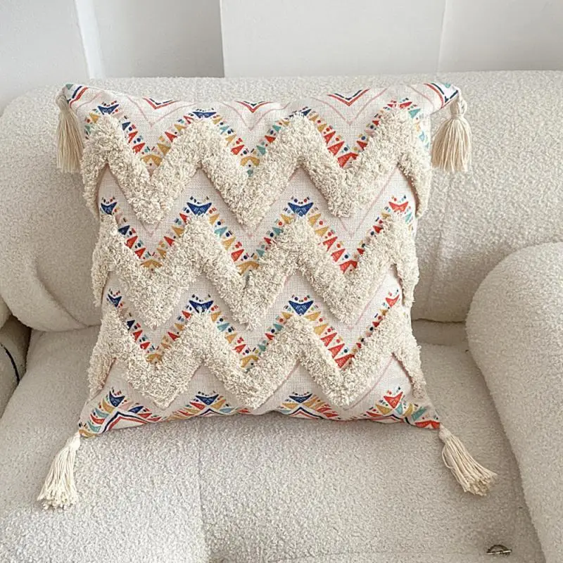 2 Stück Bohemian-Stil Ethno-Jacquard Kissenbezüge 45x45cm Sie können 2 Kissenbezüge auswählen oder sie zufällig erhalten. – Detail 16