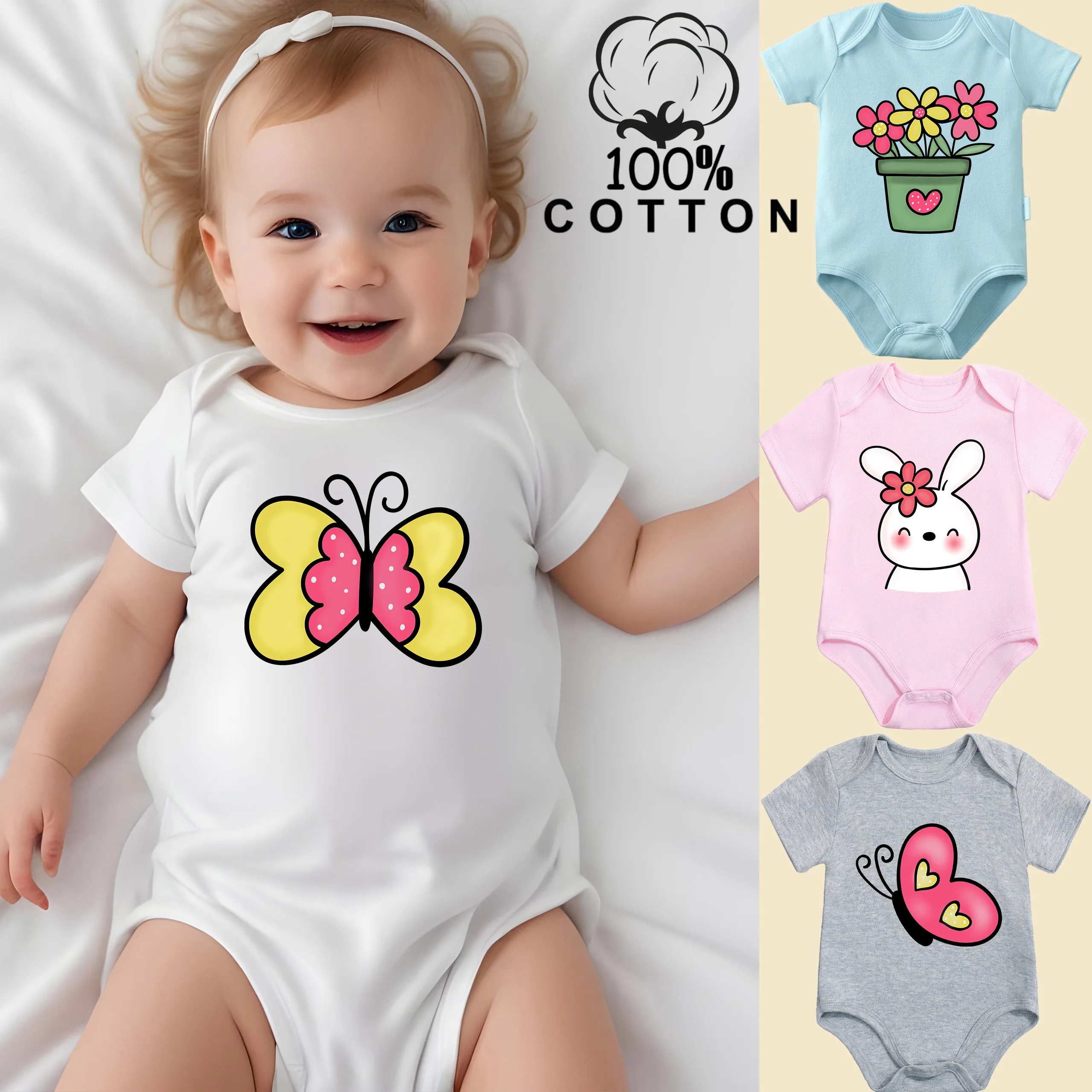 

Комбинезон из чистого хлопка для новорожденных с принтом «Мой маленький кролик», удобная одежда для малышей от 0 до 12 месяцев