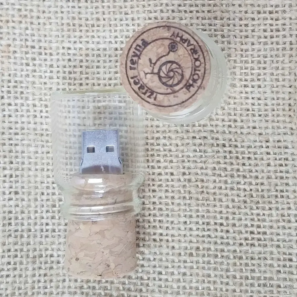 50 buah botol keinginan baru USB 3.0 botol drifting kaca usb flash drive kayu cork pendrive 8GB 16GB 32GB 64GB 128GB