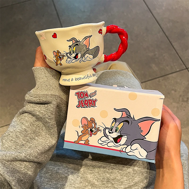 New 2024 Tom And Jerry Ceramic Mug Cup Childrens Exquisite Beautiful Ceramic Mug Coffee Lovers Water Cup For Surprise Gift