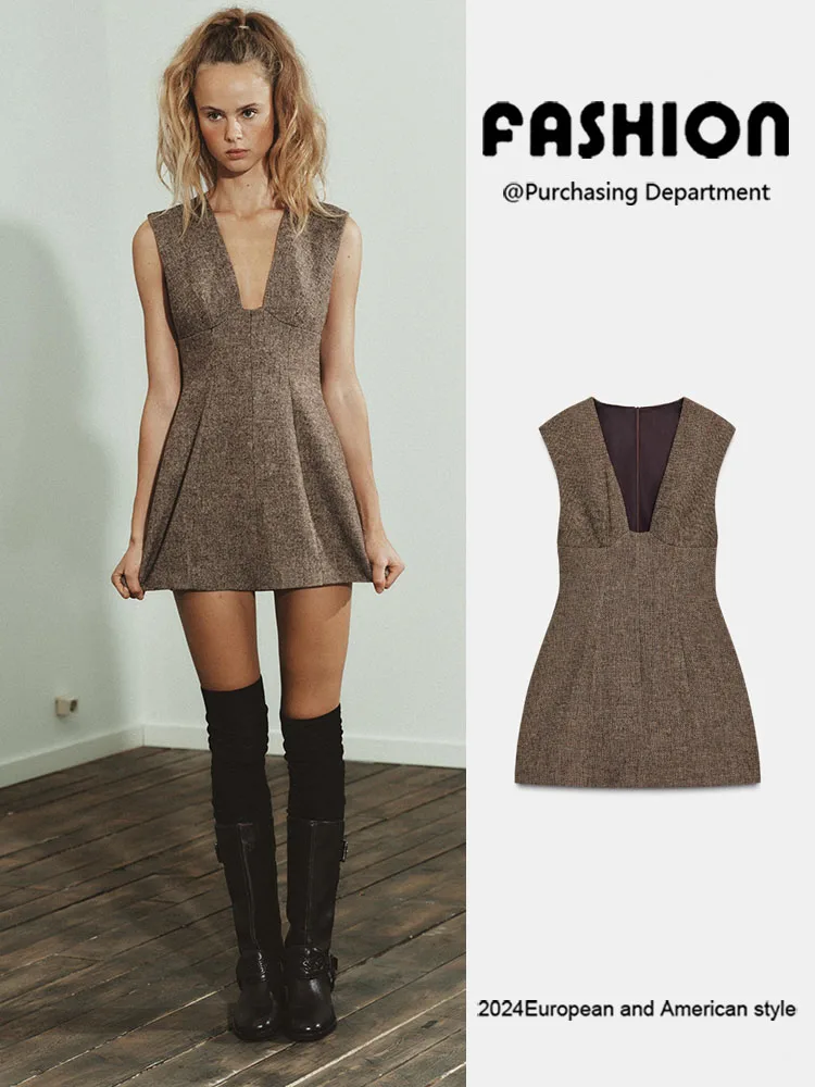 Faionable Slimming ort Svel Deep V Ne Winter New Arrival Women's Dr Elegance Sle 2025 Autumn Winter Collection