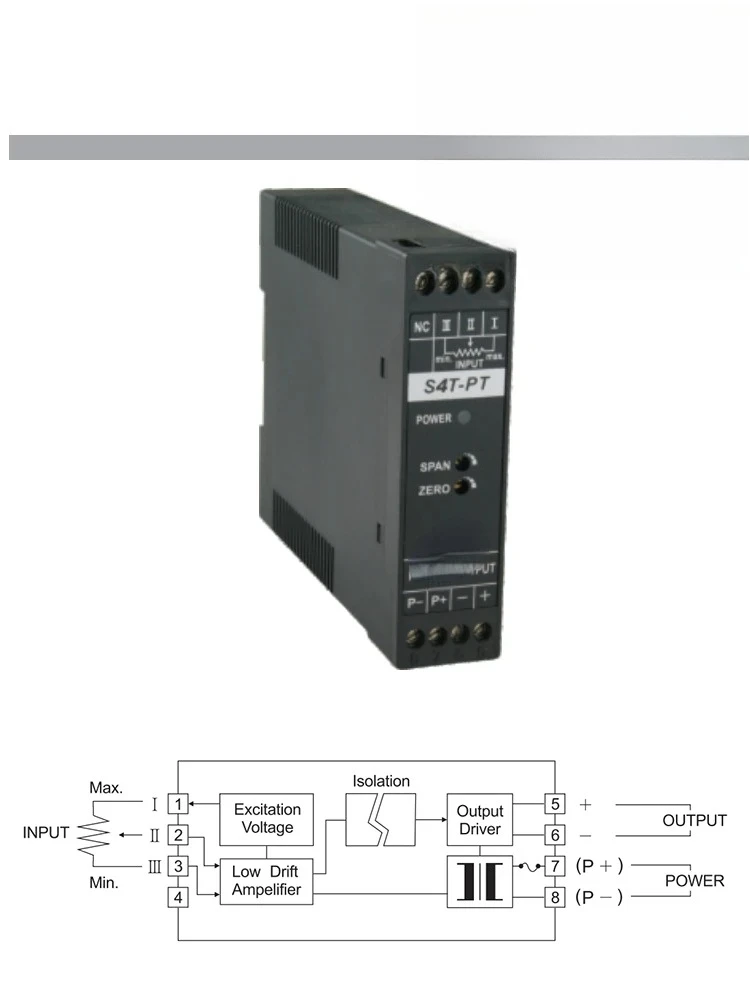 For S4T-PT Resistance Potentiometer Transmitter Displacement Isolator Position Signal Automatic Transmission