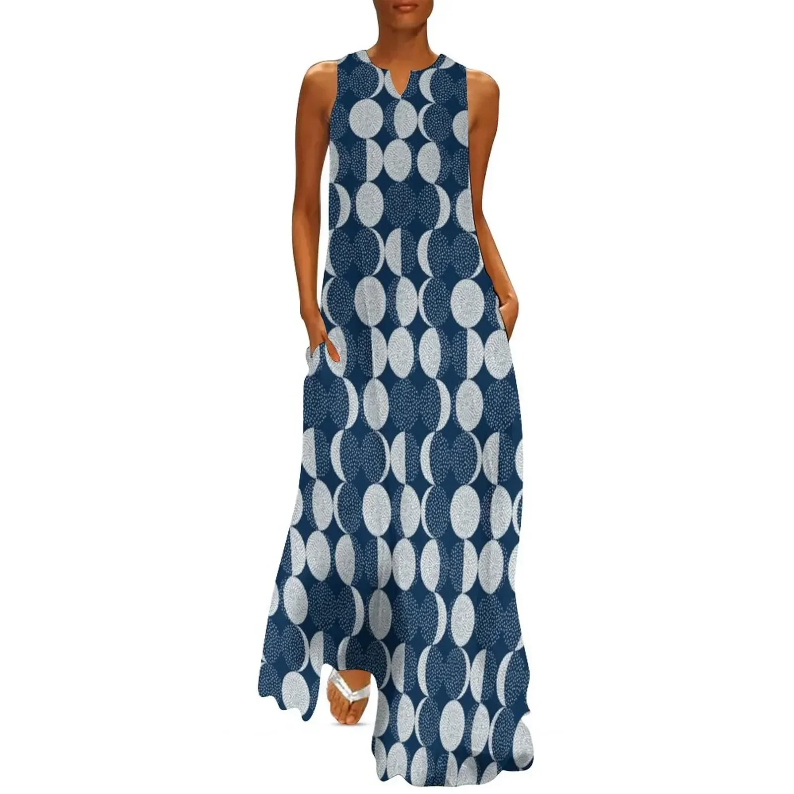 

Moon Phases / repeat pattern Long Dress elegant chic wedding evening dresses dresses for women Dress