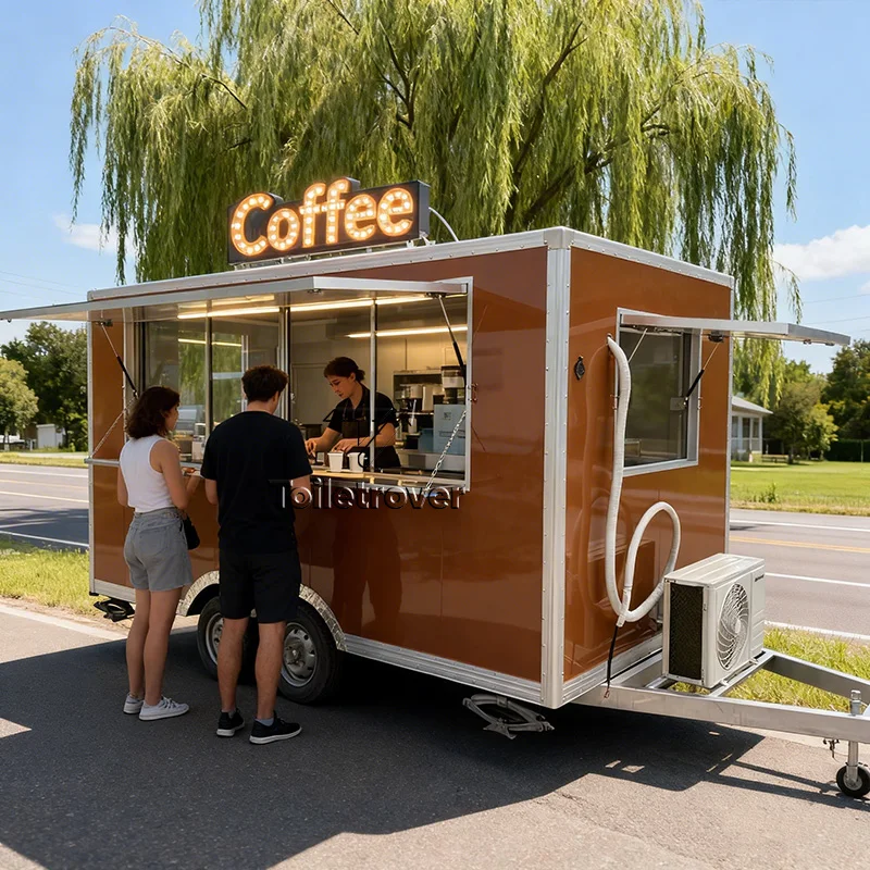 

Прицеп-фудтрак с полностью оборудованной кухней и настраиваемым дизайном, включая систему водоснабжения, производство Китай