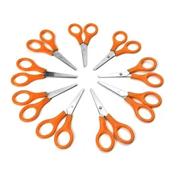 Tijeras pequeñas de seguridad naranja, cinta adhesiva de 9cm, microtijera de tela no tejida, 50 piezas