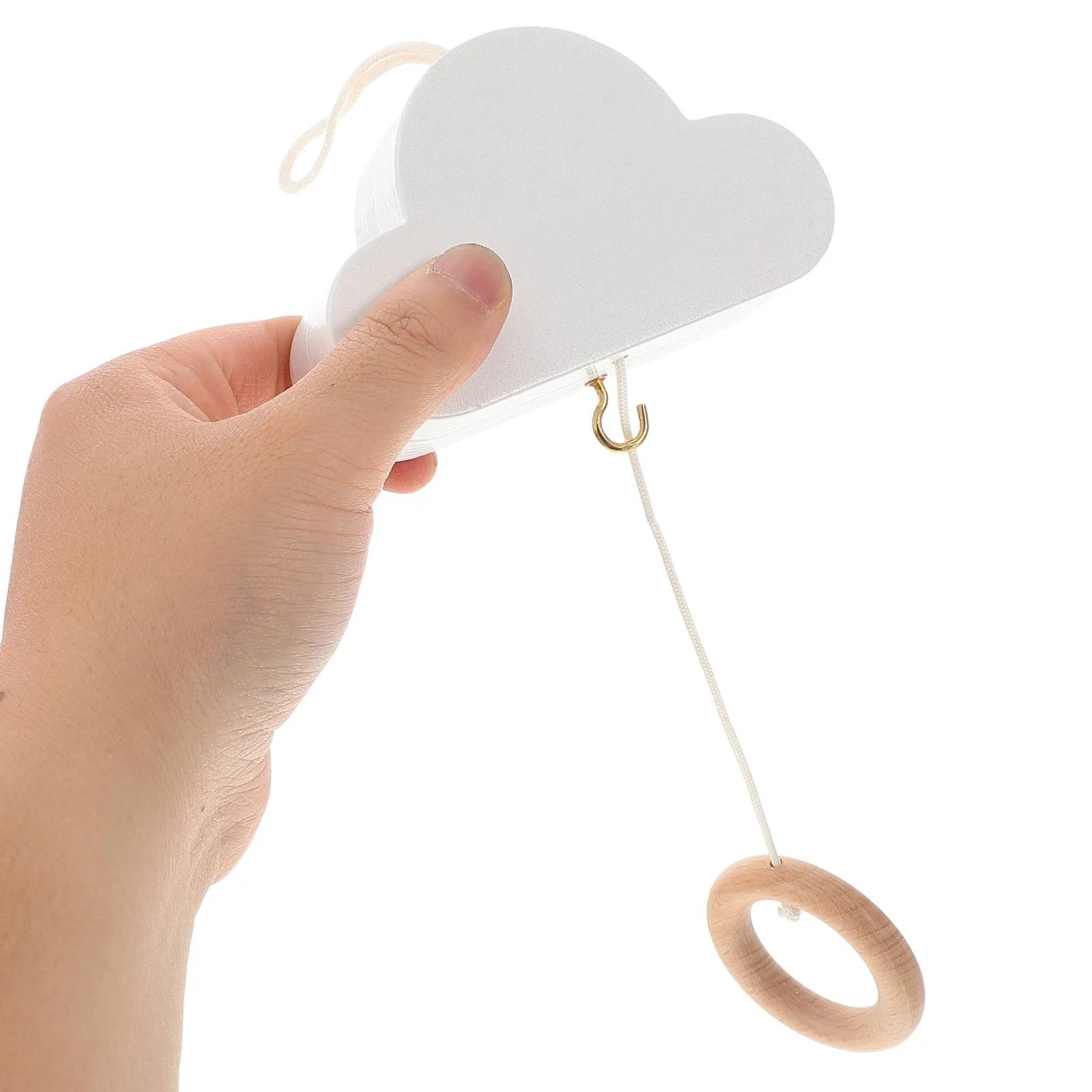 Baby Crib Mobile Nursery Cloud Hanging Bell Handmade Minimalist Boho Musical Infant Soother Nursery Decor Crib Mobile Arm