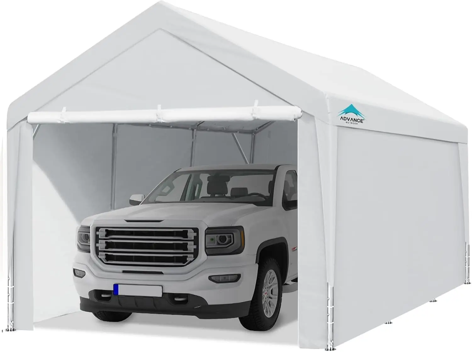 

Advance Outdoor 12X20 Ft Heavy Duty Carport With Removable Sidewalls And Doors, Adjustable Height Car Canopy Garage Party Tent