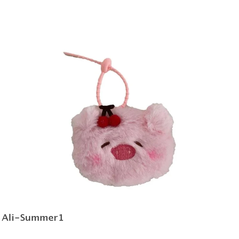 【E】かわいい漫画風チェリー動物ぬいぐるみコインパースペンダントキーホルダー多機能収納バッグかわいいヘッドホンバッグアクセサリー