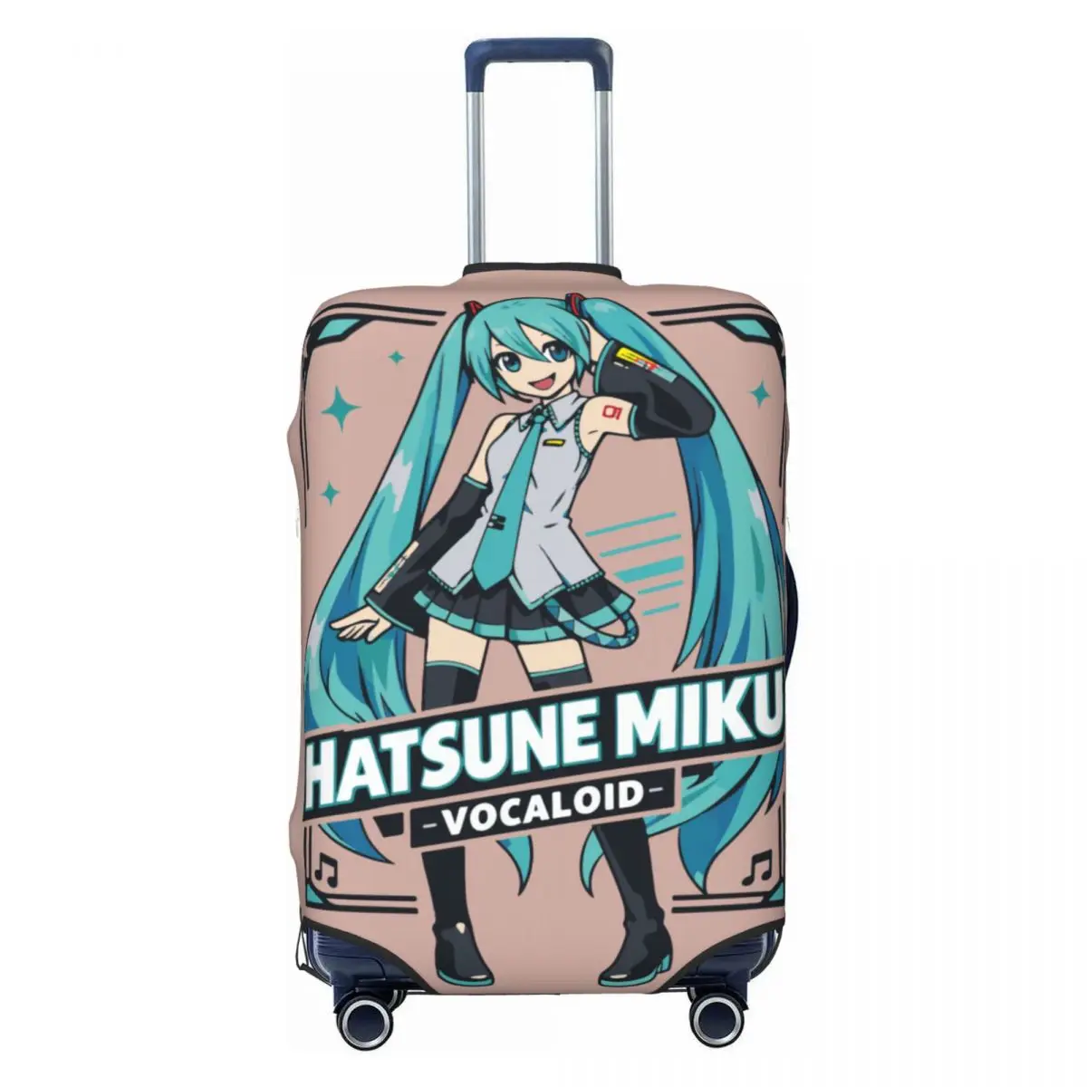 カスタム初音ミク-vocaloid-ロックアニメ荷物カバーかわいいスーツケースプロテクターカバー-18-32-インチに適しています