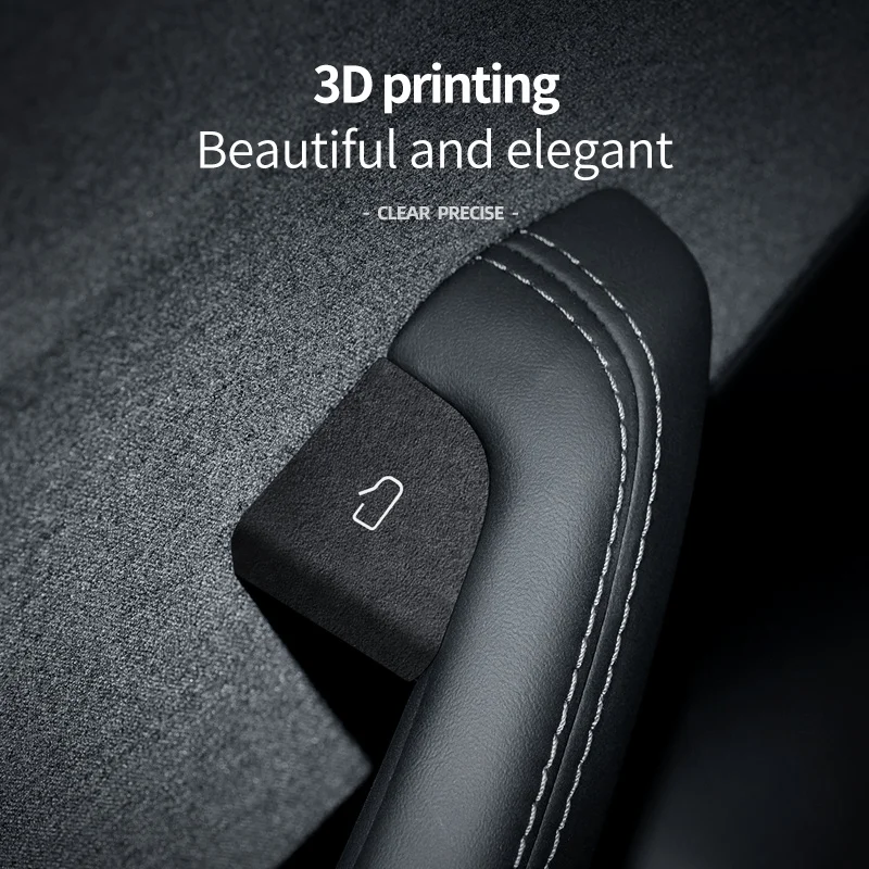 For New Model 3 + Highland 2024 car door switch button Protection Decorative Sticker Alcantara suede  Interior Accessories