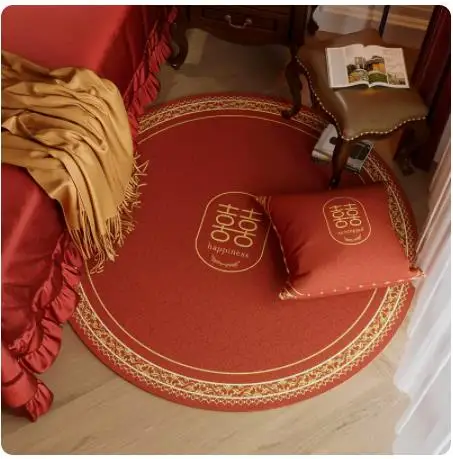 

Chinese Style Wedding Carpet, Red, Happy Round, Bedroom, Living Room, Household, Non-Slip Decoration Mat