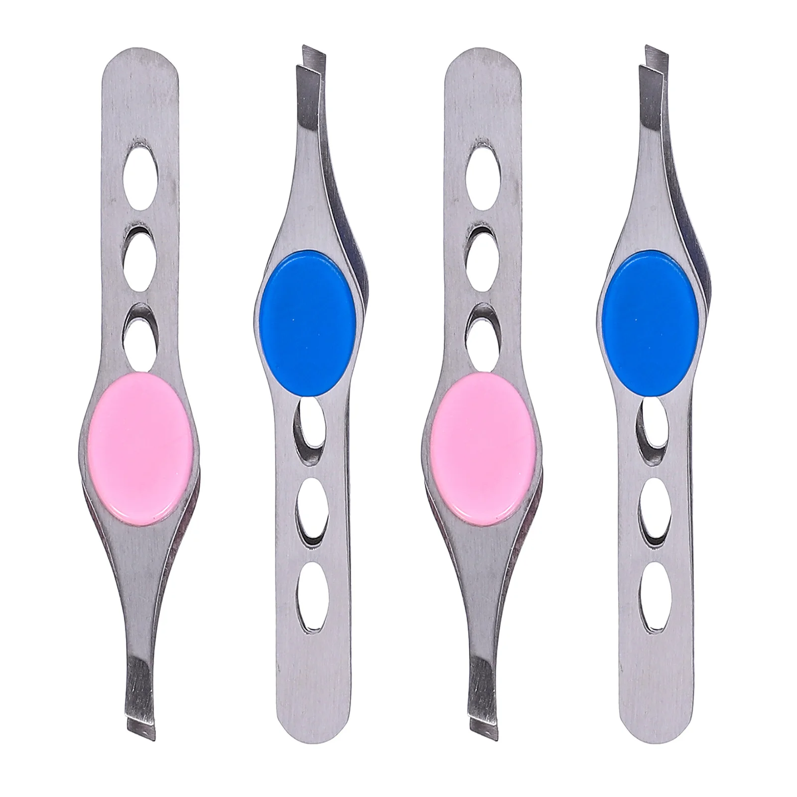 4pcs Eyebrow Tweezers Strong Durable Tight Grip High Adhesion Fine Hair Removal Tool Makeup Grooming Kit For Women Assorted