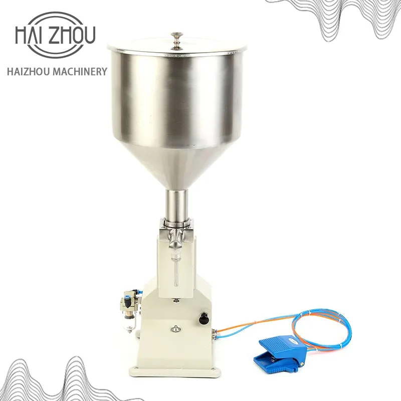 HAIZHOU Manual Pneumatic Filling Machine Paste Liquid For Cream Ketchup 304 Stainless Steel Small Packaging Machinery 5-60ml A02