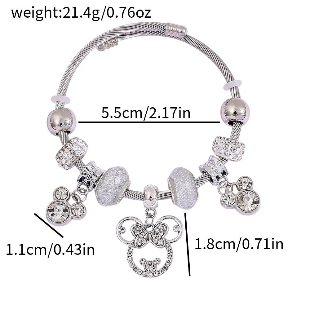 

2025 Disney's Hot-selling Mickey Bracelets DIY Jewelry Beads Diamond Jewelry Cosplay Trendy Toy Cartoon Accessories Gifts