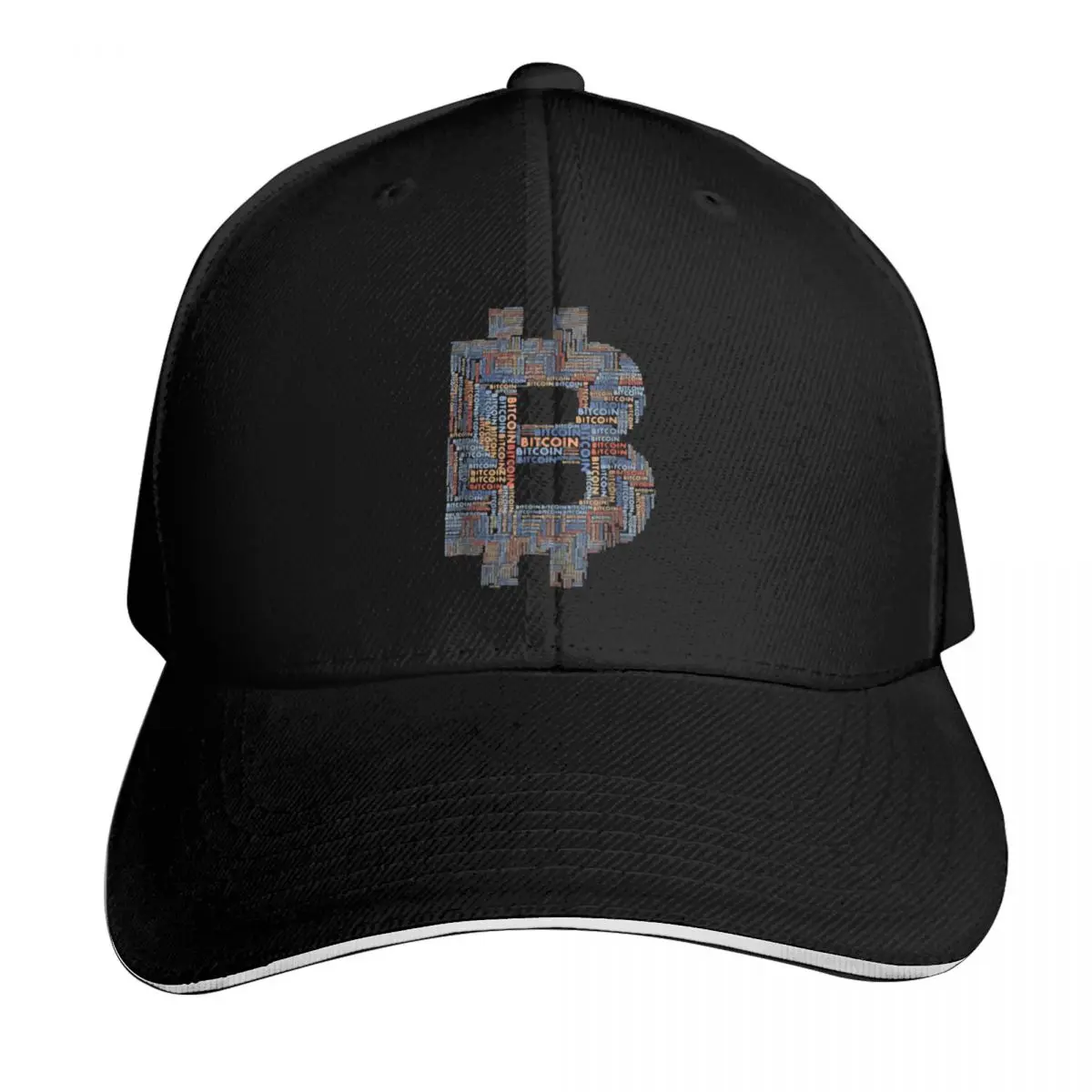 Bitcoin - Big B Logo Baseball Cap Six Panel Structured Crown Sun Protection UPF 50+ Breathable Mesh Back