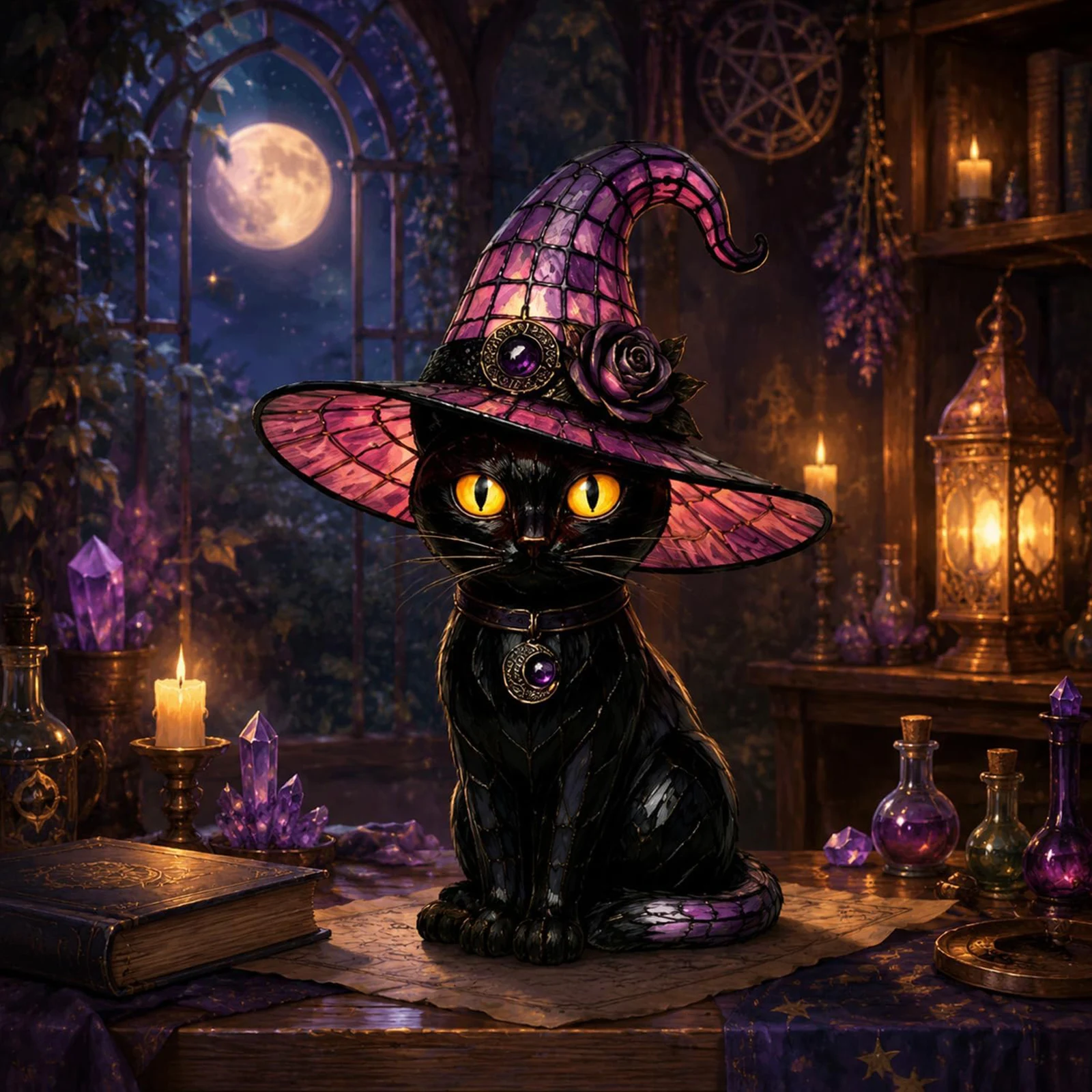 Gothic Witch Hat Night Light Gothic Wizard Hats Night Light Colorful Wizard Hat Lamp Gifts for Mysterious Bedroom Atmosphere