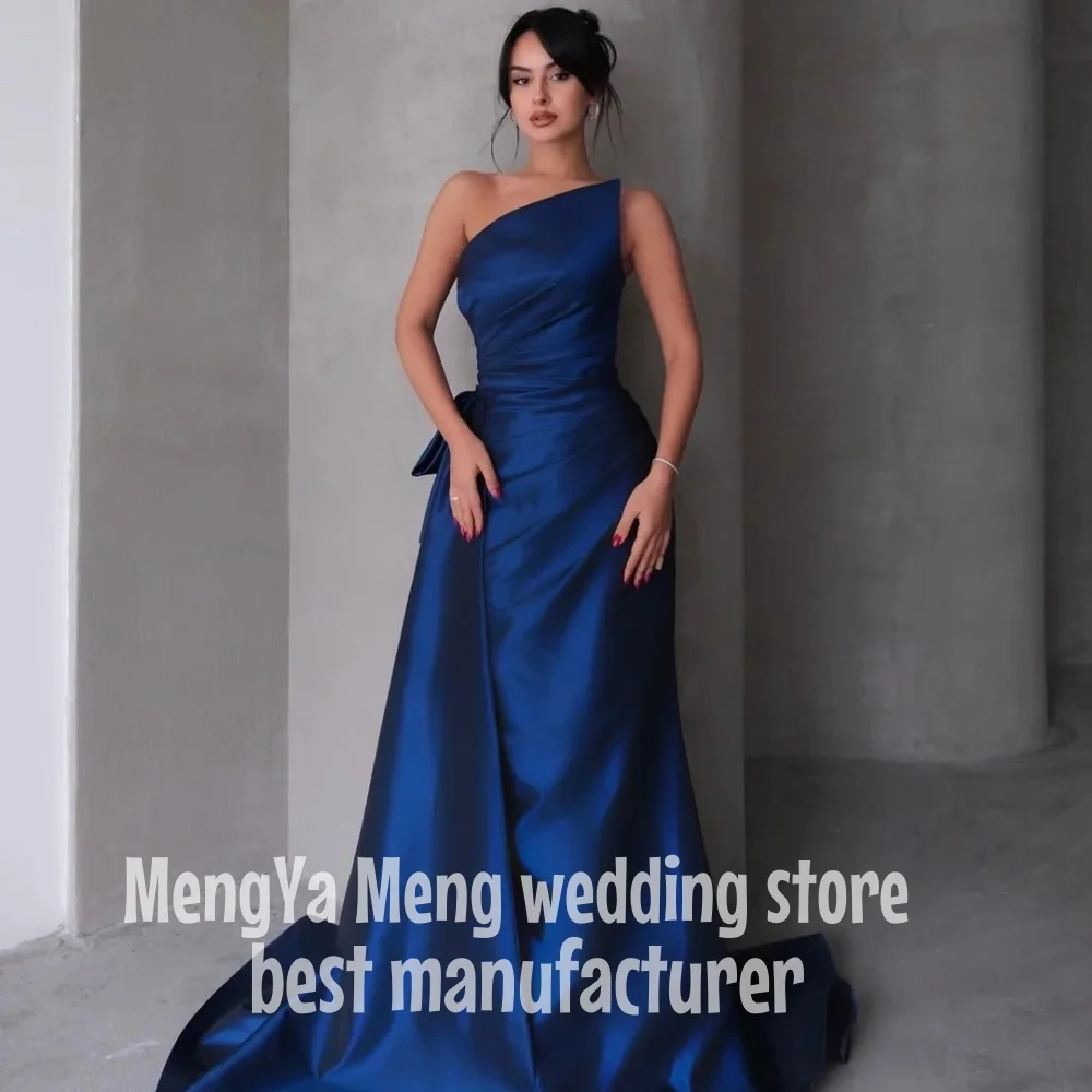 ZHUISHU Индивидуальные синие атласные халаты с русалкой без бретелек, без рукавов, с открытой спиной, вечерние платья длиной до пола, платье для выпускного вечера