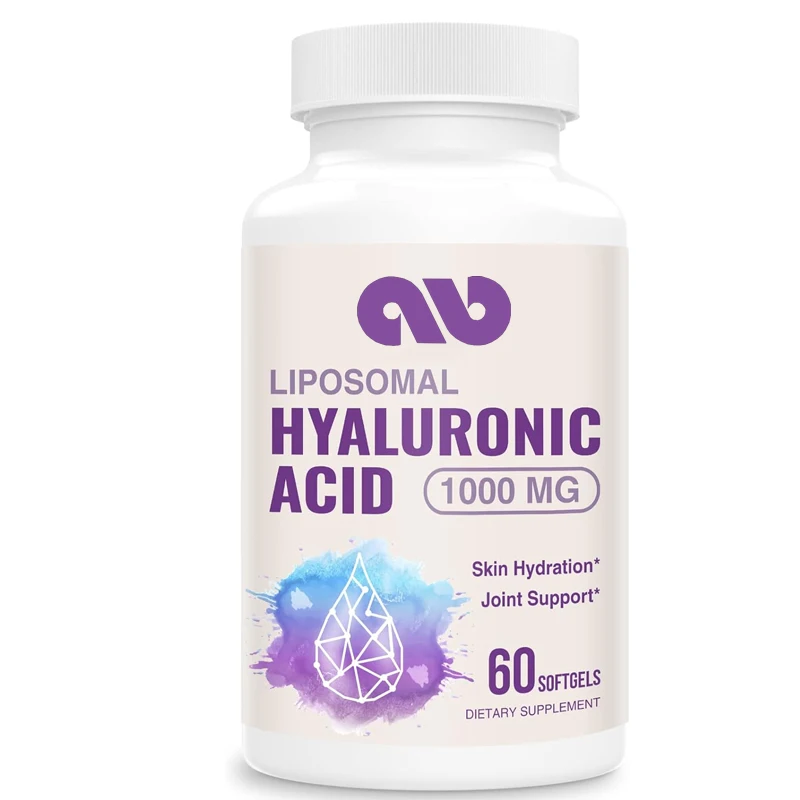 Liposomal hyaluronic acid supplement, 1000mg, supports skin moisturizing and joint lubrication, 60 capsules