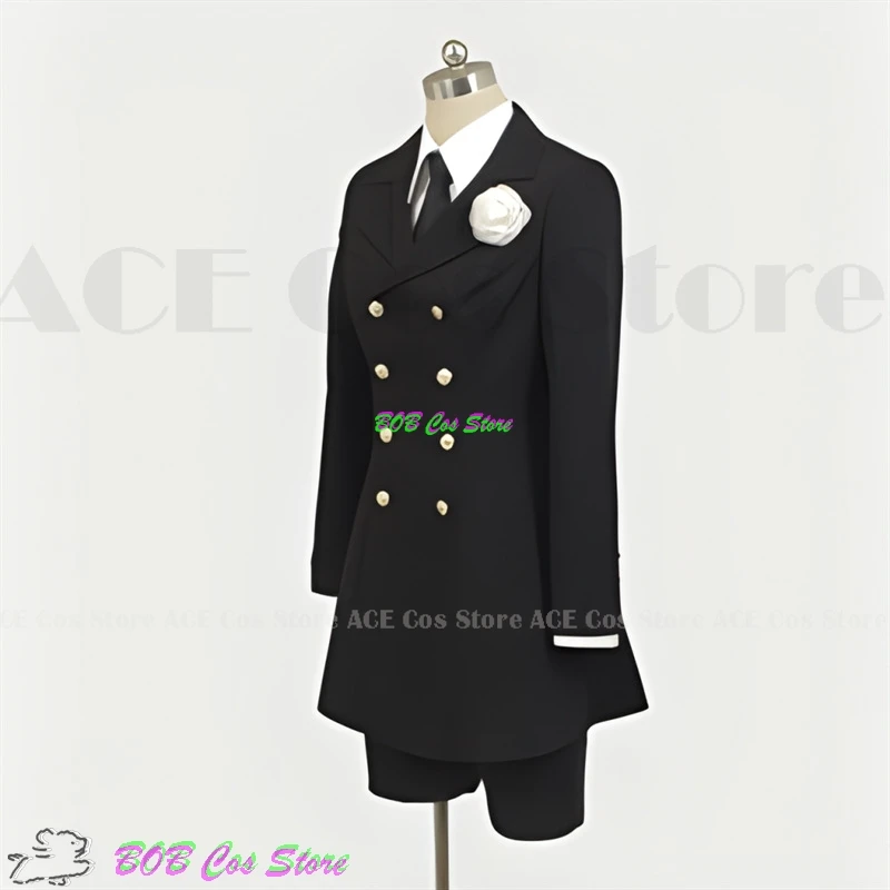 Anime Black Butler Ciel Phantomhive Lächeln Cosplay Kostüm Mann Top Shorts Beerdigung Trauer Outfit Perücke Halloween Gothic Stil Anzug