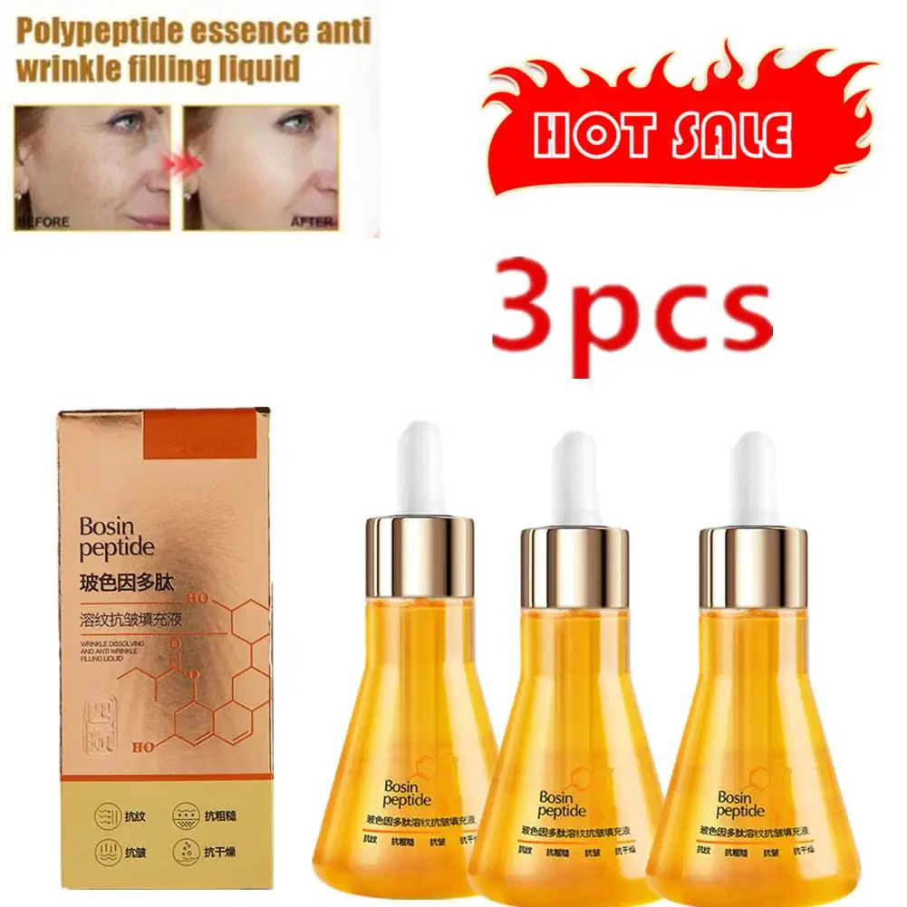 

3pcs 50ml Bosin Peptide Reversal Serum Palmitoyl Peptide Stimulates And Filling Liquid Dissolving Wrinkle Collagen Oil