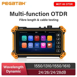 PEGATAH-OTDR opm vfl otdrテスター,バッテリー,時間のスロットル,opmケーブル,光ファイバーテスター,5.55インチ