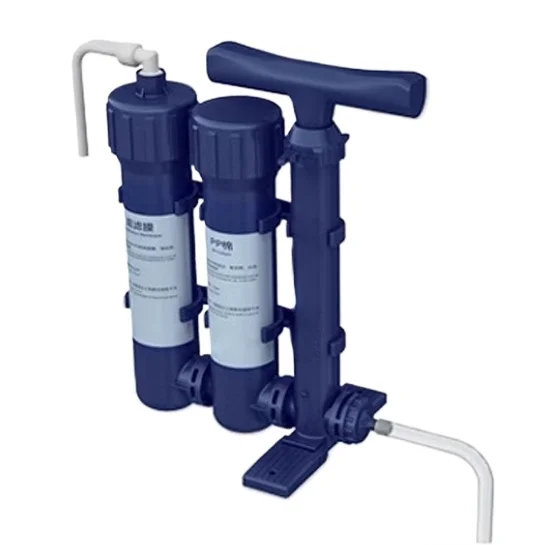 

Portable Outdoor Water Purifier Manual Hand Pressure Filter Pre-IONIZER Plastic Material for Camping