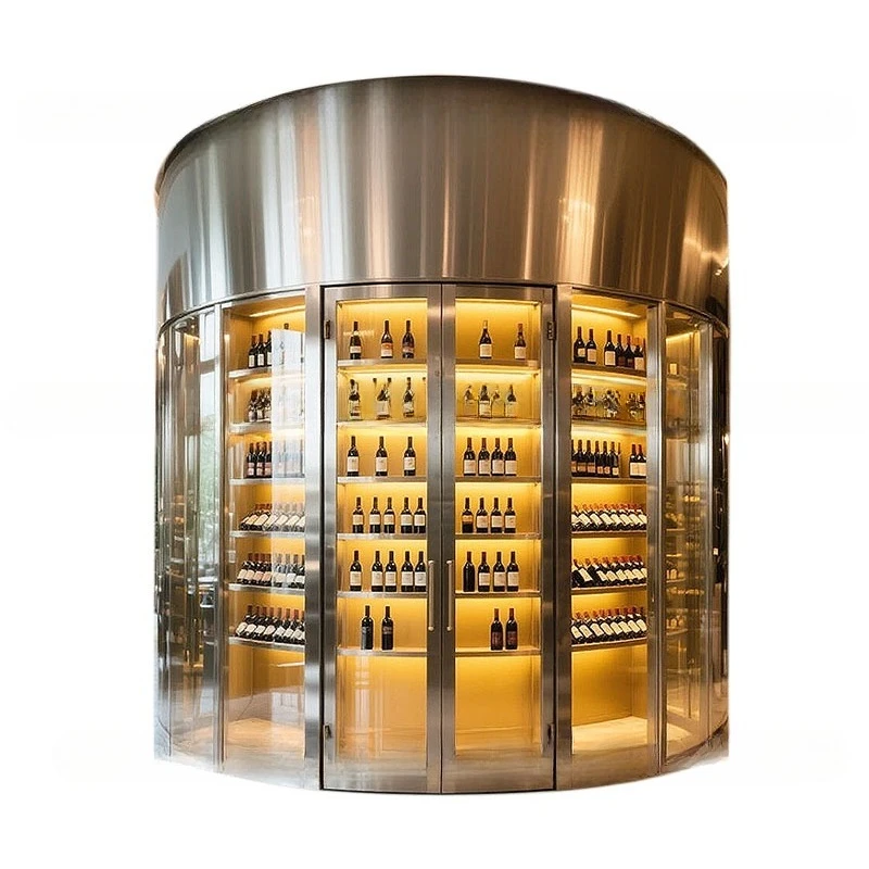 

Hotel, clubhouse, curved, constant temperature, wine cellar, stainless steel, display cabinet, wine cabinet
