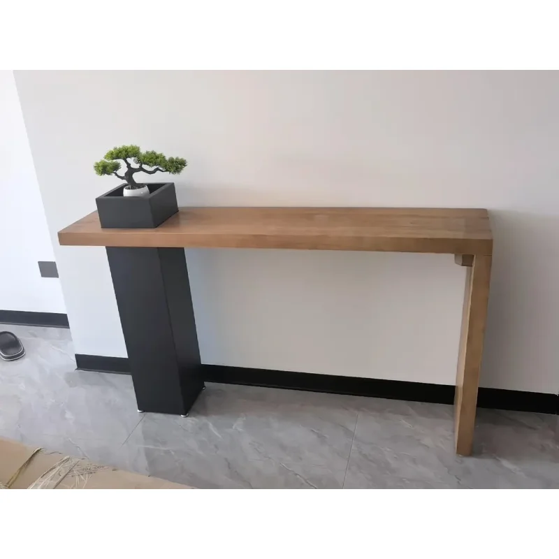 New Chinese style solid wood entry porch table, living room porch cabinet, Zen offering table, wall strip table