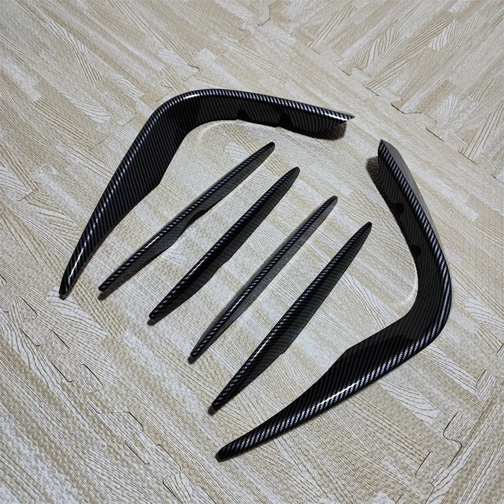 6Pcs For Mercedes Benz GLC Class X253 GLC260 300 GLC43 AMG 2016-2019 Front Bumper Splitter Spoiler Fog Light Trim Wind Knife New