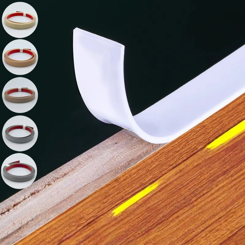 1pc 10m/393.7in Edge Band Stickers Self-adhesive Decorative Strips Edge Banding for Furniture Table Cabinet Board Covering Wood