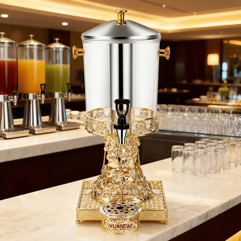 8L Stainless Steel Commercial Beverage Dispenser Self Service Cold Drink Juicer Machine for Hotel Restaurant Coffee Break