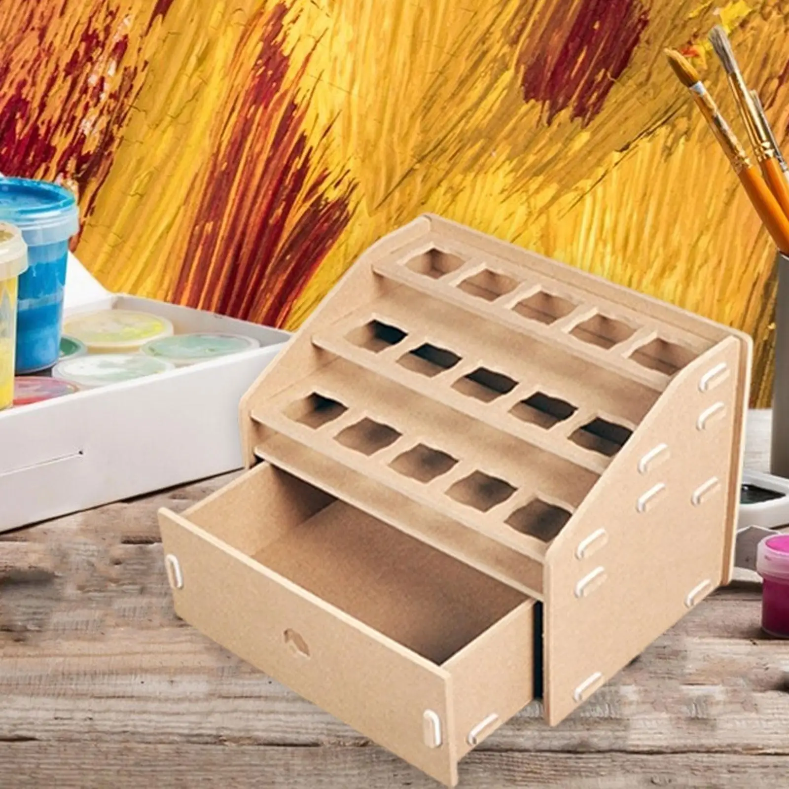 

Paint Rack Portable Storage Miniature Art Tool Painting Station Hobby for Model Paints for Accessories Brushes DIY Assembly