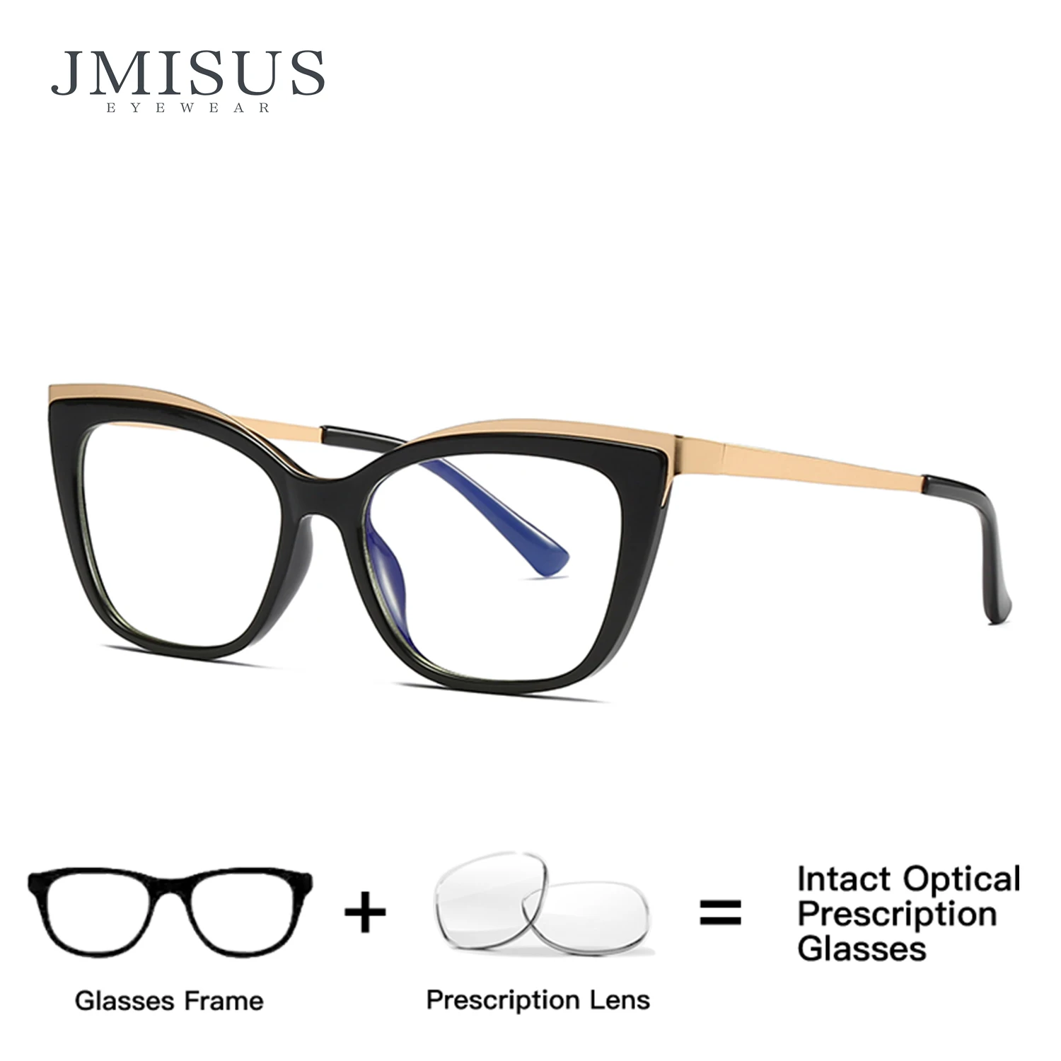 

JMISUS модные прогрессивные очки Cateye по рецепту, высококачественные металлические очки для близорукости с бабочками, женские оптические очки