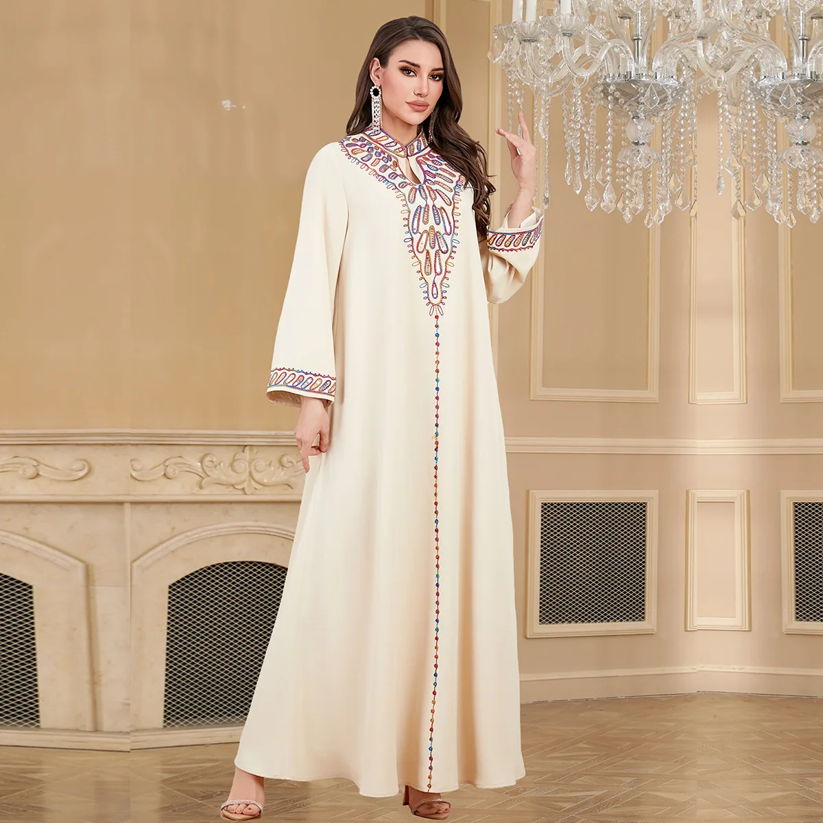 4342 Abaya musulman vêtements pour femmes dubaï mode turque Robe longue brodée Robe Abaya Ramadan dubaï luxe Islam élégant