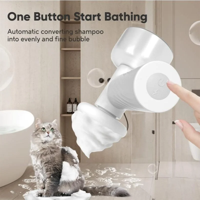 Automatic Pet Bath Machine Bubbler Cat and Dog Bath Bath Rubbing Massage Brush Bubble Machine