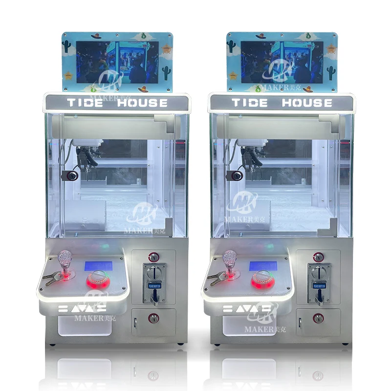 LED Mini Arcade Crane Machine TIDE HOUSE Display Screen LED Mini Claw Machine for Vending Mini Plush Toys Spanish Language