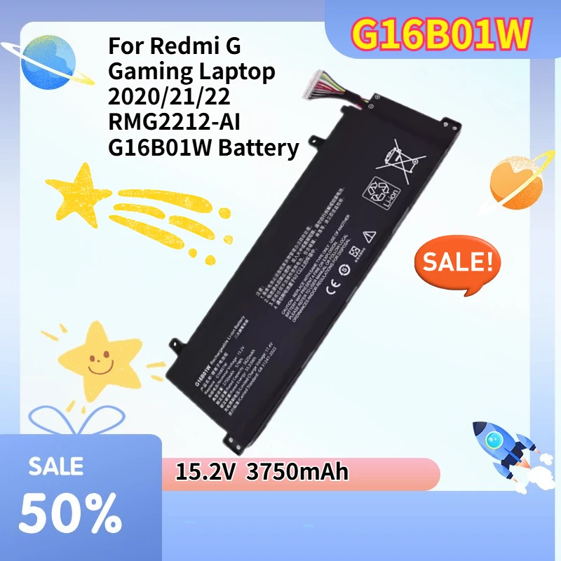 

Аккумулятор G16B01W 57WH 15.2V для игрового ноутбука Redmi G 2020/21/22 RMG2212-AI G16B01W