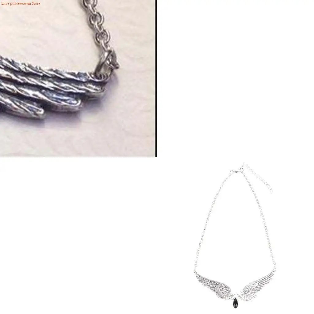 F92D Vintage Statement Angel Wing Necklace Pendant For Women Chain Choker Jewelry for Girlfriend Mother Wife Meaningful Gift