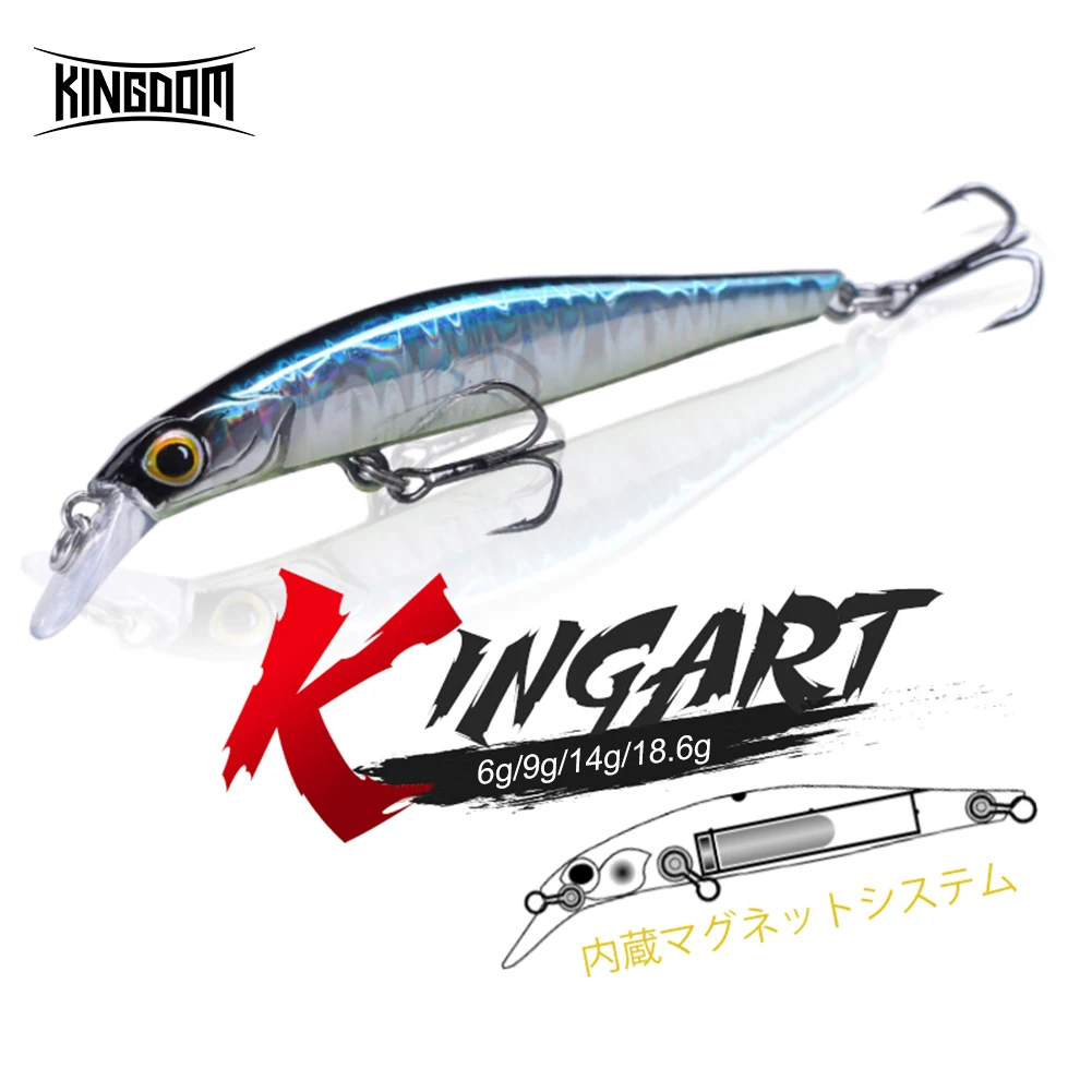 Przynęty wędkarskie Kingdom KINGART, sztuczne, 6g 9g 14g 18.5g, 60mm 80mm 105mm, tonące minnow, twarde przynęty typu crankbait, sprzęt wędkarski.