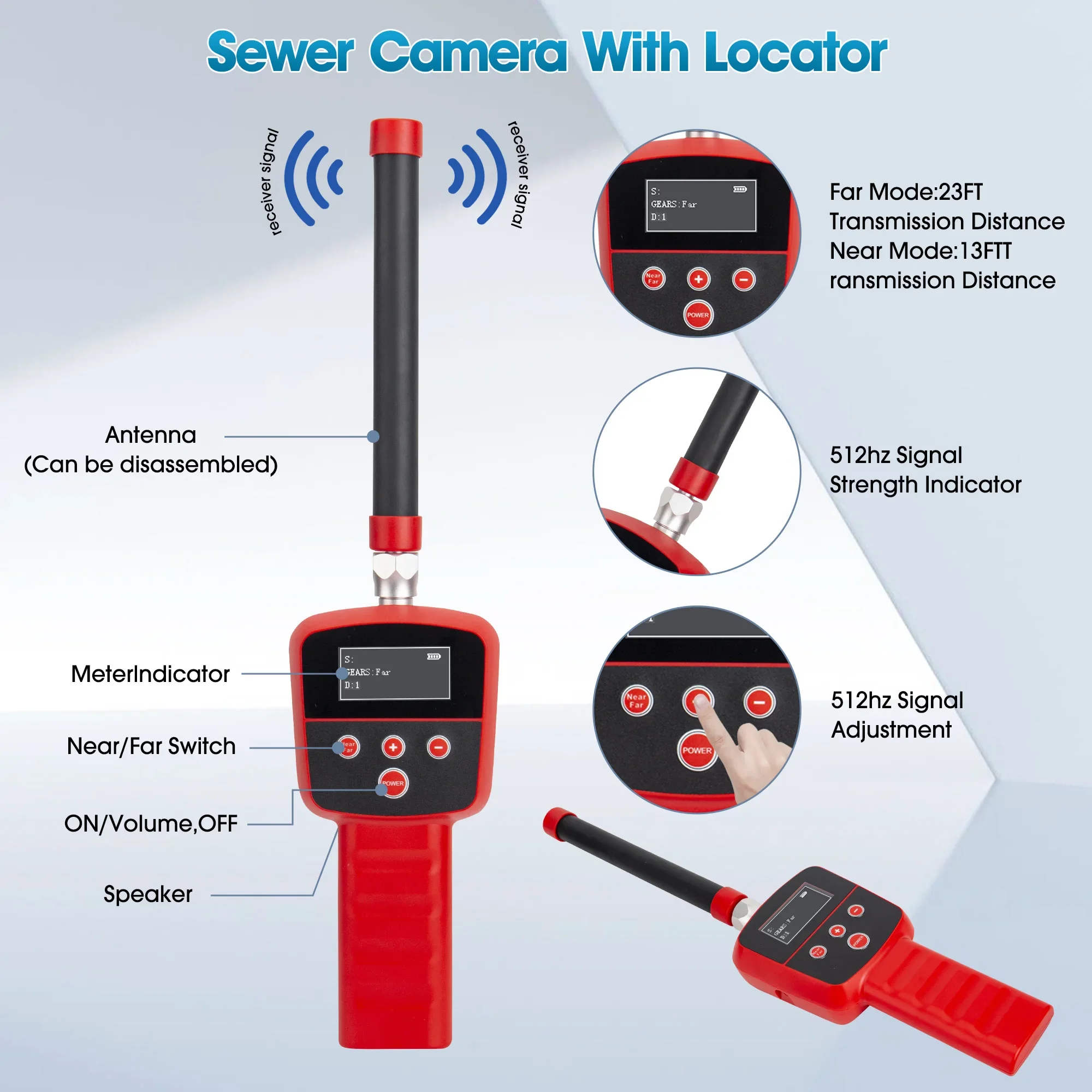 SYANSPAN Sewer Pipe Inspection Camera Detection Device 512hz Receiver/Locator for Drian Industrial Endoscope Location