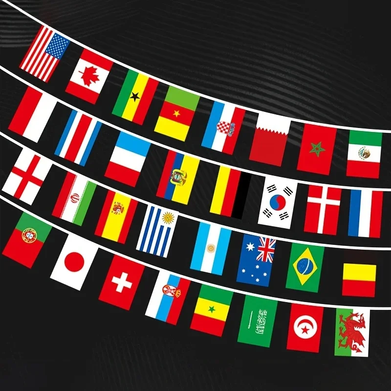 1Set 32 flags String Flag Countries Around The World Nations Flag 32 Teams Games Hanging Flags