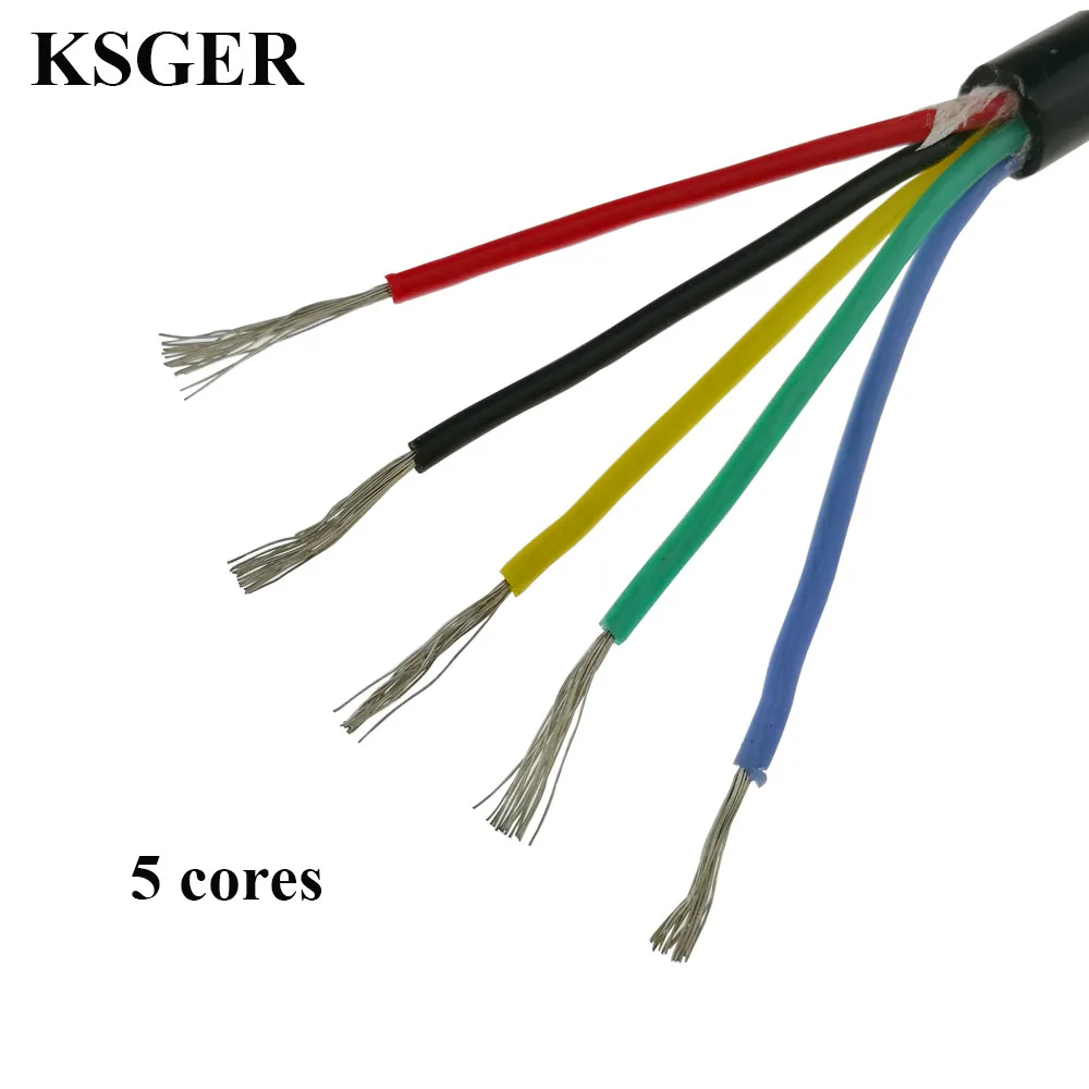 KSGER Soft 5 Cores Silicone Cable Wire For T12 Soldering Station Handle Line Welding Tools DIY Kits High Temperature Resistance