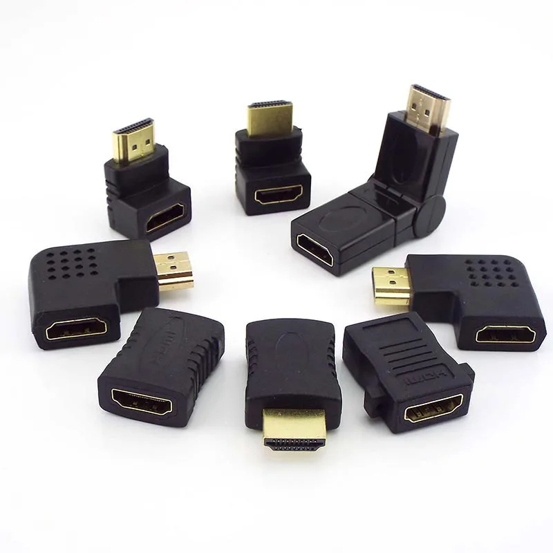 90 180 270 360 Degree Micro HDMI-compatible Connector Adapter  Male Female Converter Coupler For PC Laptop TV DVD LCD Display D2