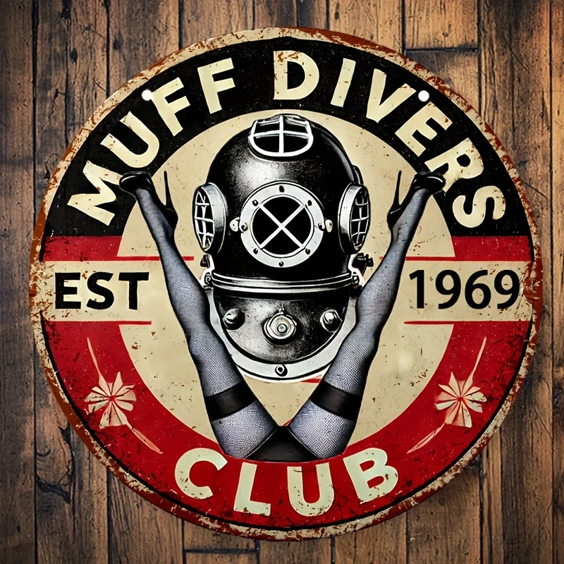 Vintage Aluminum Muff Divers Club Decorative Sign 8\