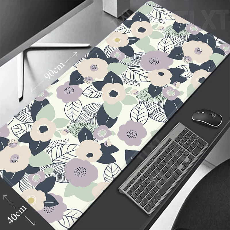 

Mousepad Flowers Mouse Pad Large Mouse Mat Laptop Desk Rugs Natural Rubber PC Desk Mats XXXL Art Office Mousepads 120x55cm