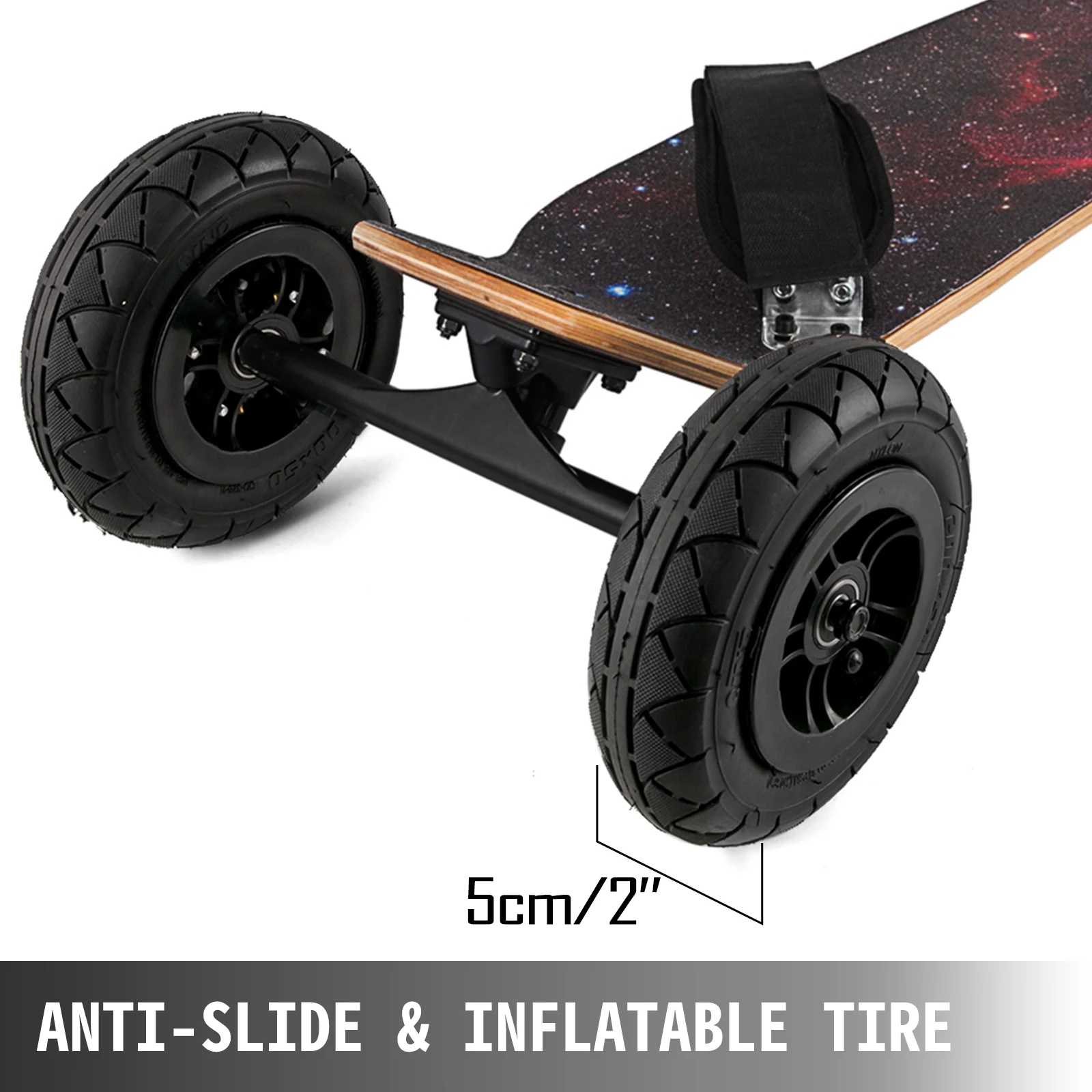 VEVOR Skateboard Fuoristrada di Forma Galassia Ruota 8 Pollici, Pattino Consiglio di Montagna Telaio in Lega di Alluminio da 10 Pollici con Accessori Multipli per Livello Soglia o Professionista